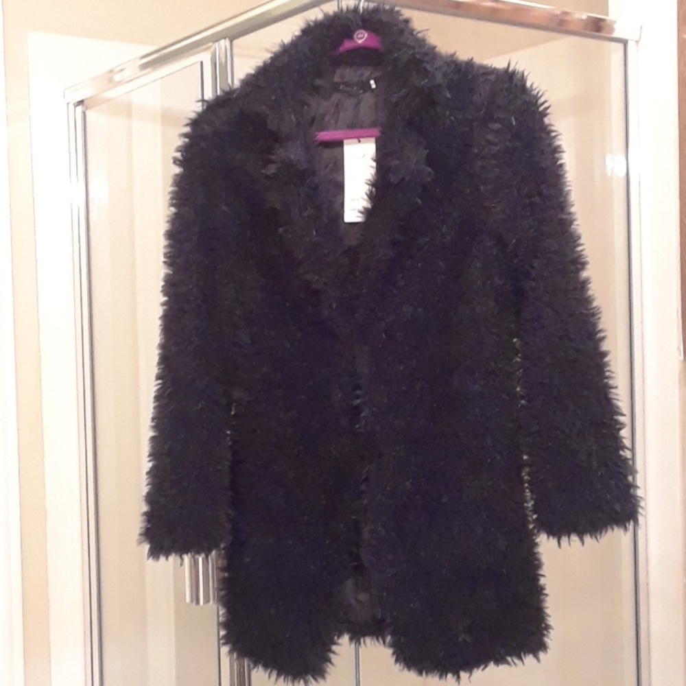 Faux fur Shag open front Jacket - Picture 7 of 8